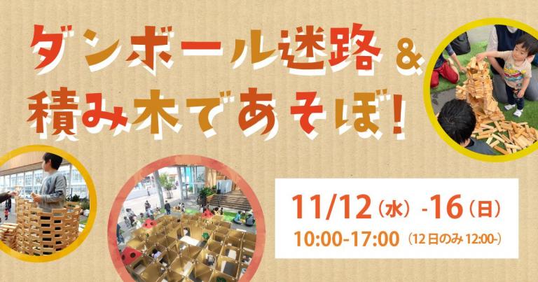 11/12（水）-11/16（日）ダンボール迷路&積み木であそぼう！